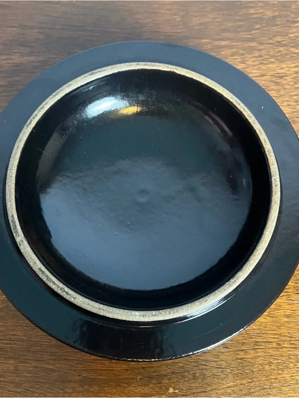 Vintage Korean Ttukbaegi Black Glazed Earthenware Lidded Stew Pot‎ 70s 80s